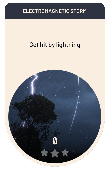 Get hit by lightning