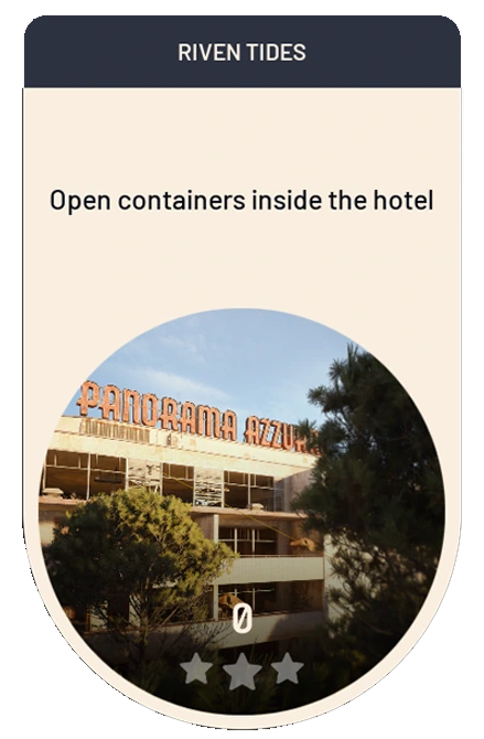Open containers inside the hotel
